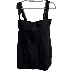 ASOS DESIGN Black Structured Chiffon Sleeve Bustier Top Mini Dress US 12 NWT